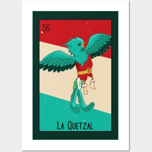 La Quetzal // Mexican Luchador Bird Loteria Card Posters and Art